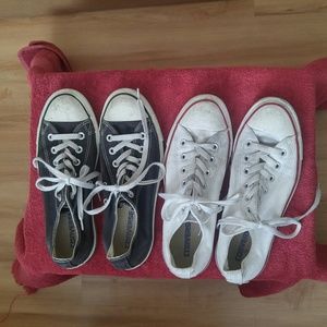 Converse Low Tops Black and White - 2 Pairs